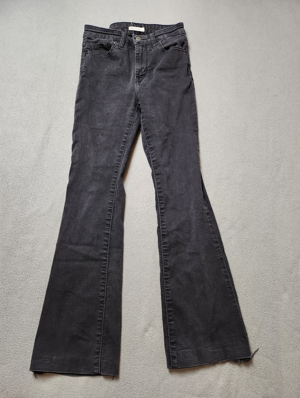 LEVI'S 725 High Rise Bootcut Jeans Black Wash Sz 26